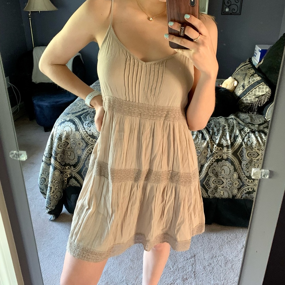 Aerie Tan Beachy Slip/Sun Dress